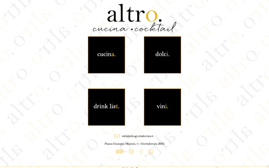 Carta digital – Altro. Cucina e Cocktail
