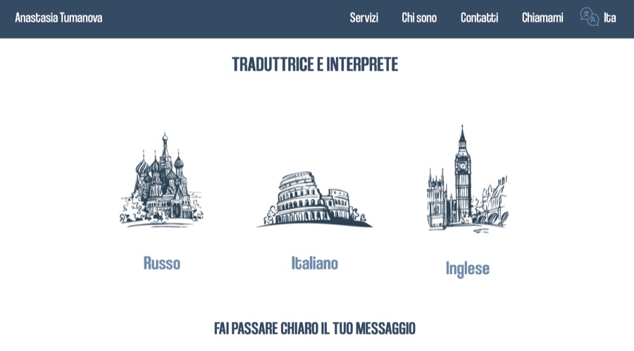 Web para traductora e intérprete – Anastasia Tumanova
