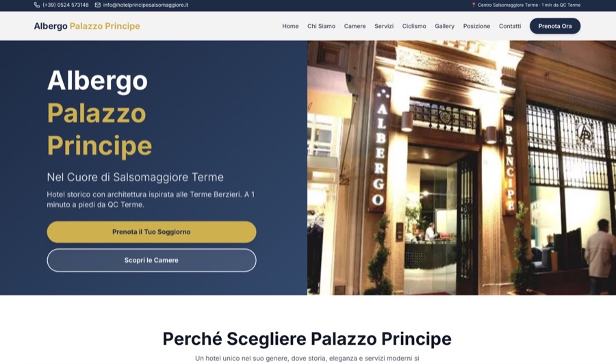 Web para un hotel histórico – Albergo Palazzo Principe