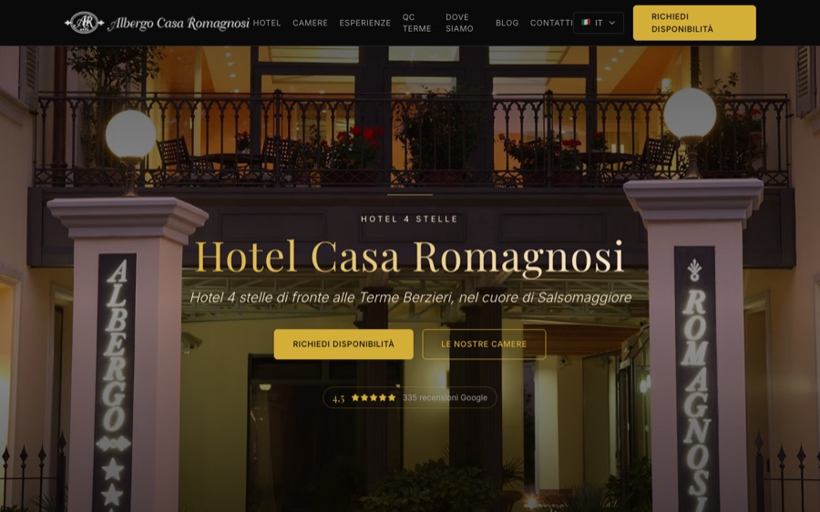 Web para un hotel monumento nacional – Hotel Casa Romagnosi ****