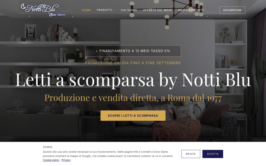 Web corporativa con catálogo gestionado por el cliente – Notti Blu
